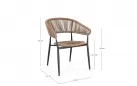 Sztaplowane krzesło ogrodowe ALGAIDA Bizzotto technorattan naturalny kolor / nogi antracyt