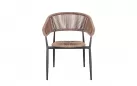 Sztaplowane krzesło ogrodowe ALGAIDA Bizzotto technorattan naturalny kolor / nogi antracyt