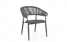 Sztaplowane krzesło ogrodowe ALGAIDA Bizzotto technorattan oliwkowy kolor / nogi antracyt