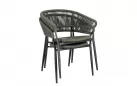 Sztaplowane krzesło ogrodowe ALGAIDA Bizzotto technorattan oliwkowy kolor / nogi antracyt