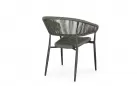 Sztaplowane krzesło ogrodowe ALGAIDA Bizzotto technorattan oliwkowy kolor / nogi antracyt