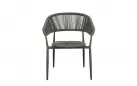 Sztaplowane krzesło ogrodowe ALGAIDA Bizzotto technorattan oliwkowy kolor / nogi antracyt