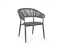 Grafitowe sztaplowane krzesło ogrodowe ALGAIDA Bizzotto 
