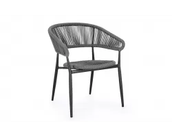 Grafitowe sztaplowane krzesło ogrodowe ALGAIDA Bizzotto 