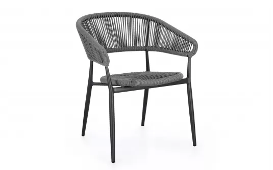 Grafitowe sztaplowane krzesło ogrodowe ALGAIDA Bizzotto 