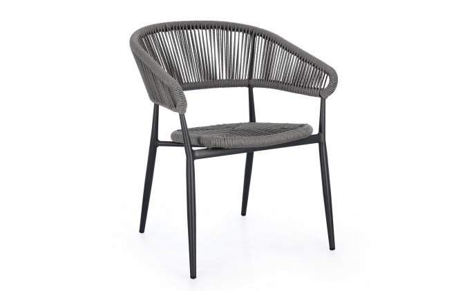 Grafitowe sztaplowane krzesło ogrodowe ALGAIDA Bizzotto