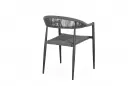 Krzesło na taras grafitowe o lekkiej konstrukcji JANDIA Bizzotto aluminium / technorattan