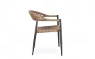 Krzesło na taras kolor naturalny o lekkiej konstrukcji JANDIA Bizzotto aluminium / technorattan