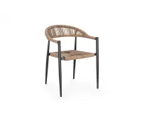 Krzesło na taras kolor naturalny o lekkiej konstrukcji JANDIA Bizzotto aluminium / technorattan