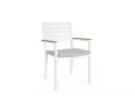 Krzesło ogrodowe białe aluminiowe z poduszką HENNA Bizzotto sztaplowane