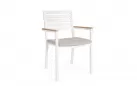 Krzesło ogrodowe białe aluminiowe z poduszką HENNA Bizzotto sztaplowane