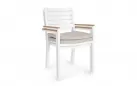 Krzesło ogrodowe białe aluminiowe z poduszką HENNA Bizzotto sztaplowane