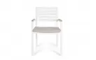Krzesło ogrodowe białe aluminiowe z poduszką HENNA Bizzotto sztaplowane