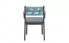 Krzesło na taras aluminiowe grafitowe ALVIN Bizzotto / plecionka z liny niebieskoszarej