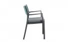 Krzesło na taras aluminiowe grafitowe ALVIN Bizzotto / plecionka z liny niebieskoszarej