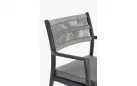 Krzesło na taras aluminiowe grafitowe ALVIN Bizzotto / plecionka z liny szarej