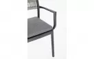Krzesło na taras aluminiowe grafitowe ALVIN Bizzotto / plecionka z liny szarej