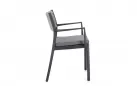 Krzesło na taras aluminiowe grafitowe ALVIN Bizzotto / plecionka z liny szarej