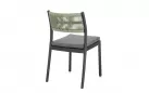 Krzesło na taras aluminiowe grafitowe ALVIN Bizzotto / plecionka z liny jasnozielonej