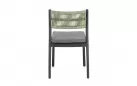 Krzesło na taras aluminiowe grafitowe ALVIN Bizzotto / plecionka z liny jasnozielonej