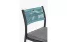 Krzesło na taras aluminiowe grafitowe ALVIN Bizzotto / plecionka z liny niebieski morski