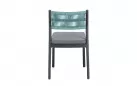 Krzesło na taras aluminiowe grafitowe ALVIN Bizzotto / plecionka z liny niebieski morski