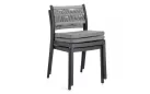 Krzesło na taras aluminiowe grafitowe ALVIN Bizzotto / plecionka z liny szarej