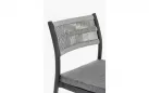 Krzesło na taras aluminiowe grafitowe ALVIN Bizzotto / plecionka z liny szarej