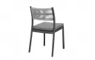 Krzesło na taras aluminiowe grafitowe ALVIN Bizzotto / plecionka z liny szarej