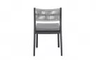 Krzesło na taras aluminiowe grafitowe ALVIN Bizzotto / plecionka z liny szarej