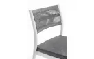 Krzesło na taras aluminiowe białe ALVIN Bizzotto / plecionka z liny szarej