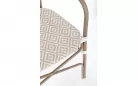 Klasyczny aluminiowy fotel do ogródków kawiarnianych CADEIRA / powłoka imitująca drewno / beż