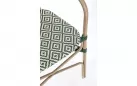 Klasyczny aluminiowy fotel do ogródków kawiarnianych CADEIRA / powłoka imitująca drewno / zielonoszary