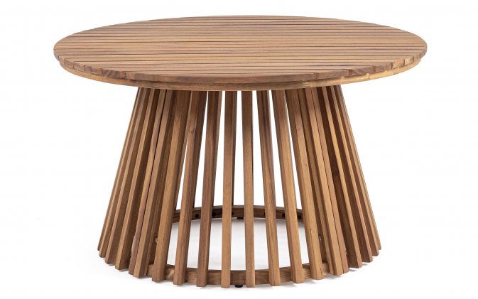 Stolik kawowy okrągły z drewna akacji ogrodowy RODANO Ø70 cm