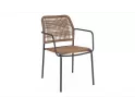 24x Krzesło do ogródków kawiarnianych JABLE Bizzotto sztaplowane / noga antracyt / technorattan jasnobrązowy