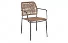 24x Krzesło do ogródków kawiarnianych JABLE Bizzotto sztaplowane / noga antracyt / technorattan jasnobrązowy