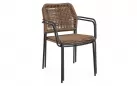 24x Krzesło do ogródków kawiarnianych JABLE Bizzotto sztaplowane / noga antracyt / technorattan jasnobrązowy