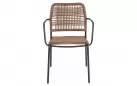 24x Krzesło do ogródków kawiarnianych JABLE Bizzotto sztaplowane / noga antracyt / technorattan jasnobrązowy
