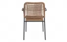 24x Krzesło do ogródków kawiarnianych JABLE Bizzotto sztaplowane / noga antracyt / technorattan jasnobrązowy