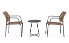 24x Krzesło do ogródków kawiarnianych JABLE Bizzotto sztaplowane / noga antracyt / technorattan jasnobrązowy