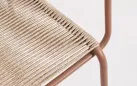 24x Krzesło do ogródków kawiarnianych JABLE Bizzotto sztaplowane / noga kolor marsala / technorattan beżowy