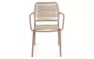 24x Krzesło do ogródków kawiarnianych JABLE Bizzotto sztaplowane / noga kolor marsala / technorattan beżowy