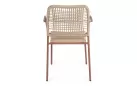 24x Krzesło do ogródków kawiarnianych JABLE Bizzotto sztaplowane / noga kolor marsala / technorattan beżowy