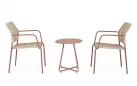 24x Krzesło do ogródków kawiarnianych JABLE Bizzotto sztaplowane / noga kolor marsala / technorattan beżowy