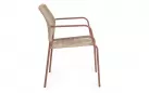 24x Krzesło do ogródków kawiarnianych JABLE Bizzotto sztaplowane / noga kolor marsala / technorattan beżowy