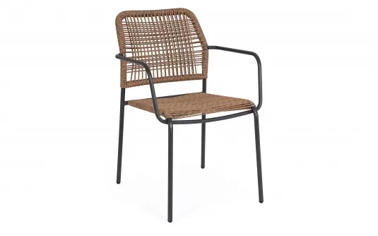 24x Krzesło do ogródków kawiarnianych JABLE Bizzotto sztaplowane / noga antracyt / technorattan jasnobrązowy 24x Krzesło do ogródków kawiarnianych JABLE Bizzotto sztaplowane / noga antracyt / technorattan jasnobrązowy