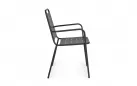 6x Krzesło ogrodowe metalowe grafitowe z podłokietnikami sztaplowane YARA