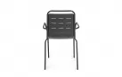 6x Krzesło ogrodowe metalowe grafitowe z podłokietnikami sztaplowane YARA