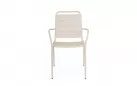 6x Krzesło ogrodowe metalowe jasnobeżowe z podłokietnikami sztaplowane YARA