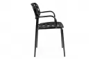 Czarne krzesło ogrodowe metalowe z podłokietnikami sztaplowane CLOVER Bizzotto